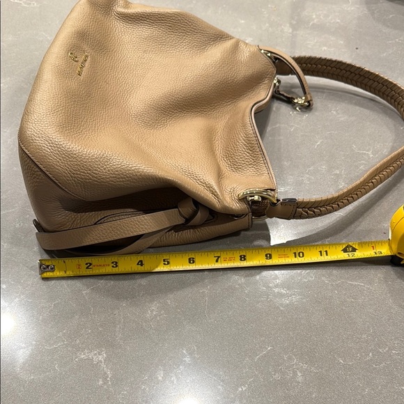 Michael Kors Beige Leather Shoulder Bag Braided Handle - Picture 4 of 12